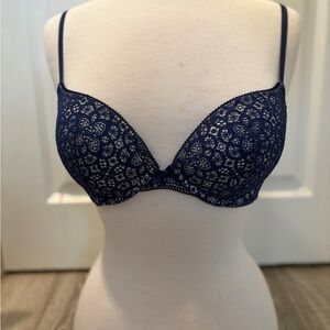 Victoria's Secret Dream Angels Midnight Blue Lace Bra